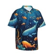 thumbnail image 2 of Balery Whimsical Underwater Fantasy Print Men's Hawaiian Shirts Short Sleeve Beach Shirt Relaxed Fit Vacation Button Down Shirts-3X-Large, 2 of 9