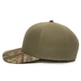 thumbnail image 3 of Outdoor Cap Camo Brim Baseball Hat – High Profile Structured Hunting Cap, Adjustable Snapback, One Size, Green, 3 of 6