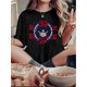 thumbnail image 1 of Camiseta De Verano Para Mujer, Moda Informal, Ropa Cómoda, Camisetas De Manga Corta MWomen's Casual Crown & Letter Print Short Sleeve T-Shirt - Comfortable Summer Top with "32 Chicago" Design, White, 1 of 6