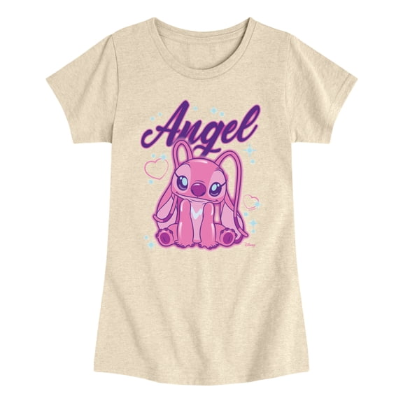 Lilo & Stitch - Angel Graffiti - Youth Girls Fitted Short Sleeve T-Shirt
