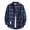 06#Dark Blue, variant on Cotton Plaid Shirts for Men Regular Fit Big and Tall Casual Shirts Long Sleeve Snap Button Down Shirts with Pockets