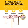thumbnail image 4 of Pink Valentines Gnomes Table Cloths for 3 Foot Rectangle Tables, Love Heart Red Patio Waterproof Elastic Fitted Tablecloths, Washable Rectangular Table Cover for Camping, 4 of 8