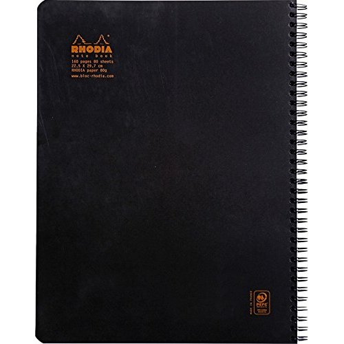 Rhodia Wirebound Notebook 9X11.75 Inches Black Grid