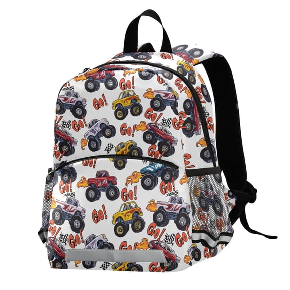 ALAZA Monster Trucks School Backpack Elementary Student Bookbag