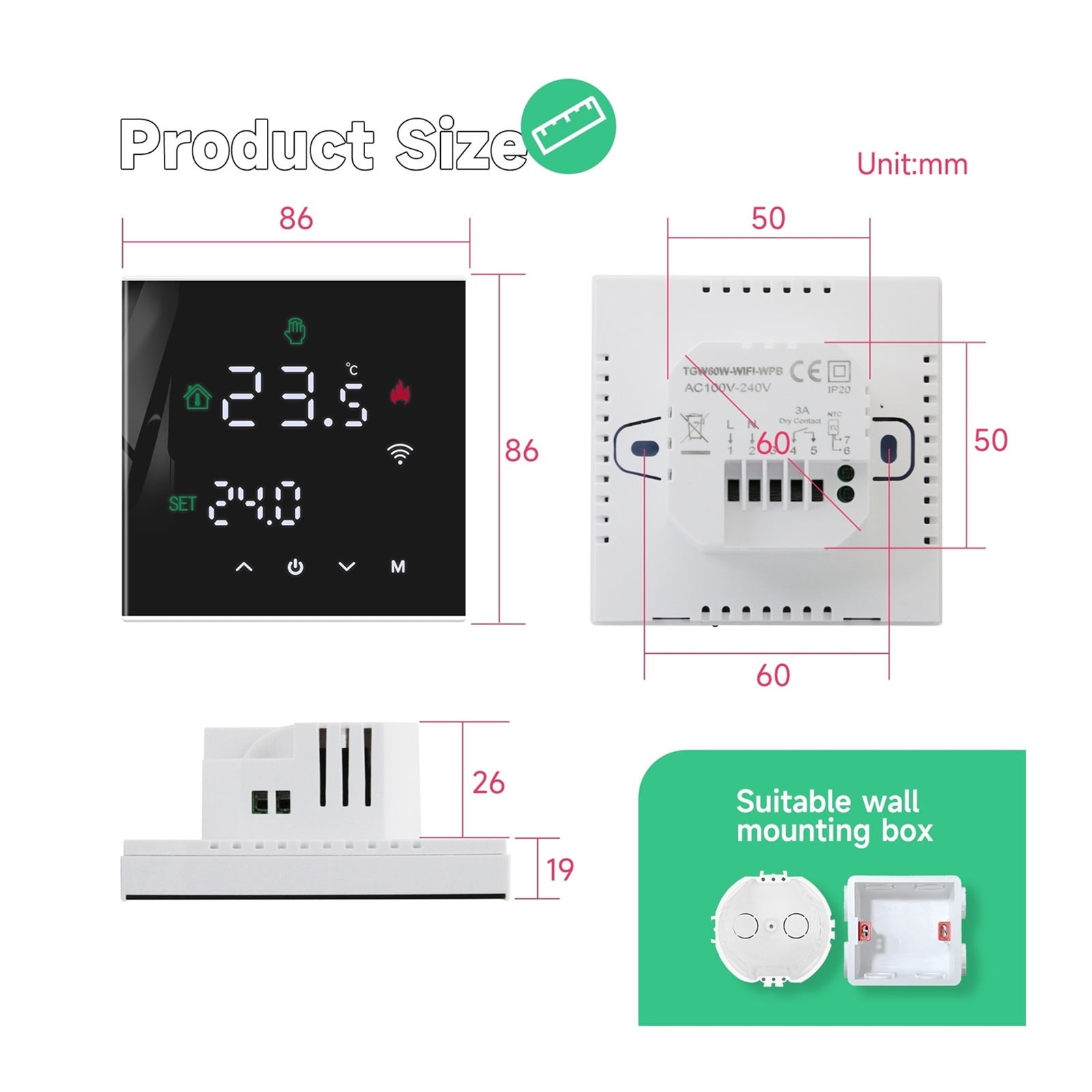 Tuya Smart Home Thermoregulator, Warm Floor Thermostat For Electric Heating Temperature Controller Gas Boiler ,Temperature calibrating