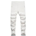 thumbnail image 2 of Boy's Stretch Fit Ripped Destroyed Jeans Pants Cargo Pants Classic Elastic Waist Straight Leg Multi-Pockets Comfy Kids Pants for Boys, 2 of 5