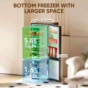 Upstreman 7.1 Cu.ft Bottom Freezer Refrigerator, 2 Door Kitchen Fridge Large Apartment Refrigerator Garage Ready Refrigerator, Black BM71