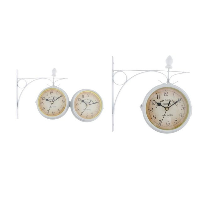 Reloj de pared de jardín impermeable de dos cara de 8.5 pulgadas y 2 pulgadas, impermeable, sin tic