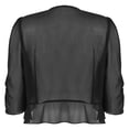 thumbnail image 5 of YONGHS Women Shrugs Sheer Cardigan Summer Short Sleeve Open Front Cropped Bolero Black XL, 5 of 7