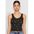 thumbnail image 2 of Womens Ribbed Knit Floral Print Tank Top, 2 of 5