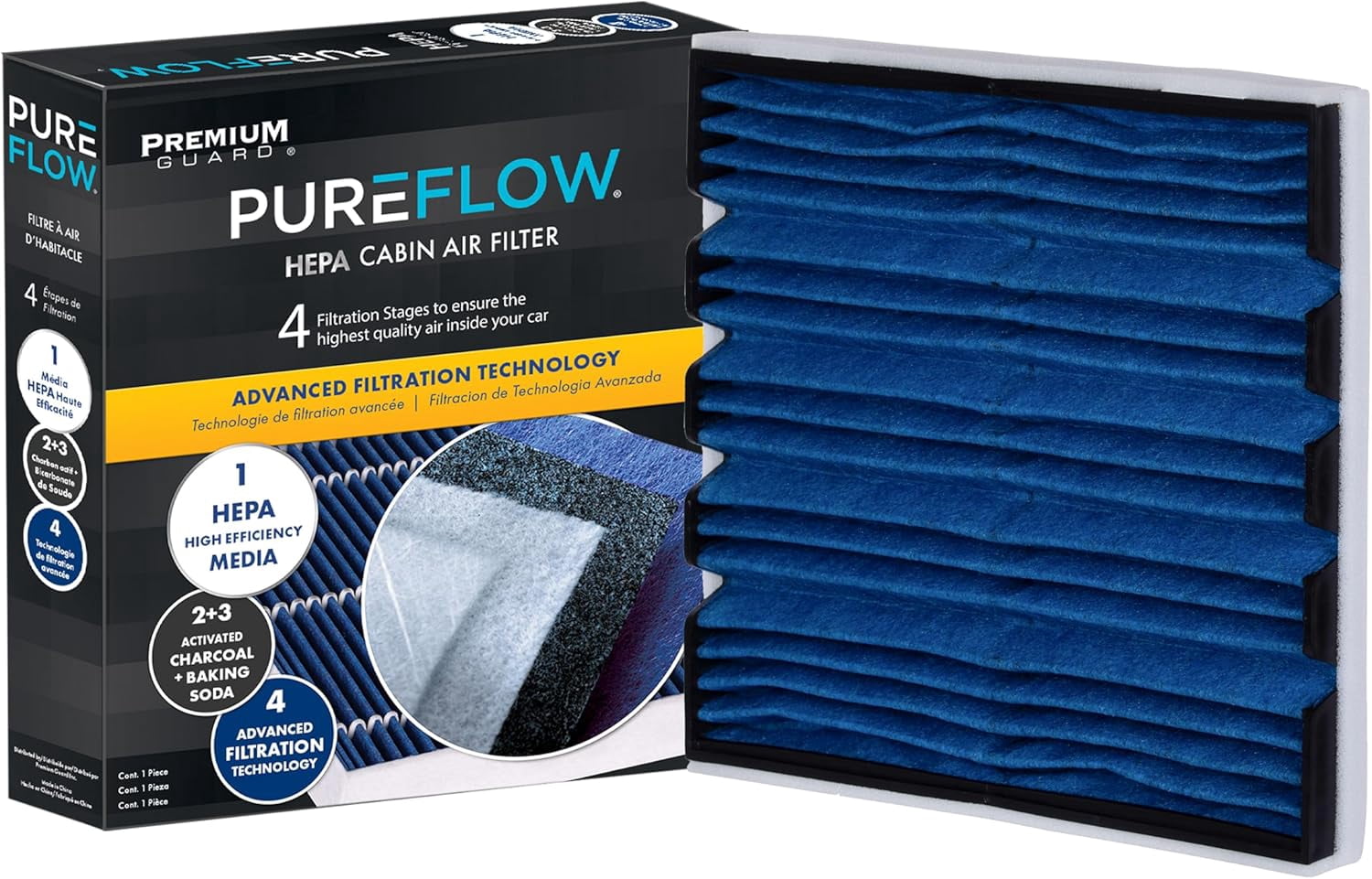 PUREFLOW PC9957HX HEPA Cabin Air Filter | Fits 2007-2013 Chevrolet Silverado 1500 4.3L, 4.8L, 5.3L, 6.0L, GMC Sierra 1500 4.3L, 4.8L, 5.3L, 6.0L, 6.2L, Avalanche 5.3L