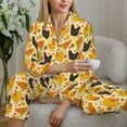 thumbnail image 5 of JUNZAN Funny Chicken Print Womens Pajama Sets,Long Sleeve Button Down for Women Pjs 2 piece, 5 of 7