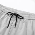 thumbnail image 3 of Mens's Baggy Cargo Pants Solid Color Breathable Elastic Waist Casual Workout Pants Drawstring Zipper Pocket Loose Fit Athletic Pants, 3 of 6