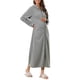 thumbnail image 4 of INSPIRE CHIC Bata de Noche con Cremallera para Mujeres, Bata Larga de Casa, Sudadera con Capucha de Manga Larga, Ropa de Estar en Casa con Bolsillos, Gris Profundo-1, 4 of 6