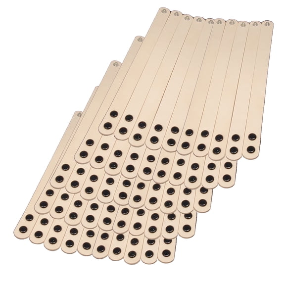 50 Pack Adjustable Leather Bracelets 3-4 Inch - Bulk Sale Vegetable Tanned Leather BraceltsTooling Ready-Made in USA by Pitka Leather