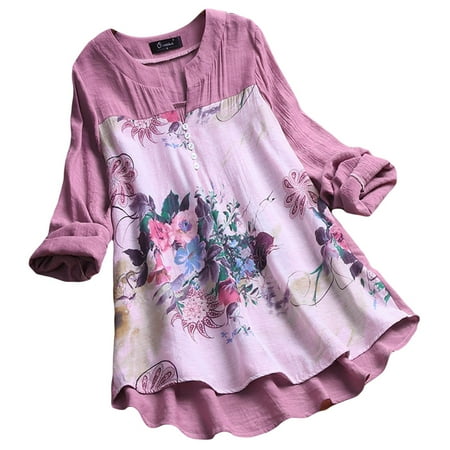

TINYSOME Elegant Long Sleeve Tops Casual Shirts Pullover Loose Tops Christmas Flower