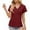 Wine, variant on Inleife Womens T-Shirts Fashion Casual Solid Color Tops Womens Short Sleeve Out Blouse Funny V Neck T-Shirt Tops