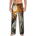 thumbnail image 5 of Mens Pajama Pants, Stained Glass Wolf Moon Soft Sleep & Lounge Pants for Men, Cuteness Casual PJ Bottoms Pants with Pockets, 5 of 7