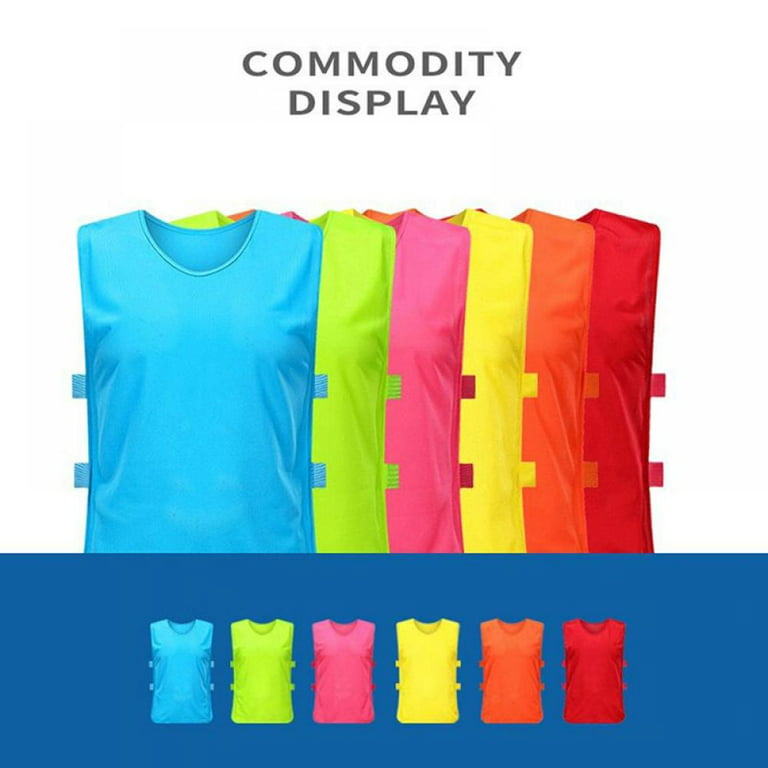 Suhine 48 Pcs Pinnies for Sports Double Soccer Penny Soccer Pinnies Scrimmage Vests Mesh Practice Jersey Basketball Sports Pinnies Team Practice Vest