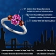 thumbnail image 2 of Gem Stone King 2.39 Ct Oval Pink Created Sapphire Red Garnet 925 Sterling Silver Ring (Size 6), 2 of 6