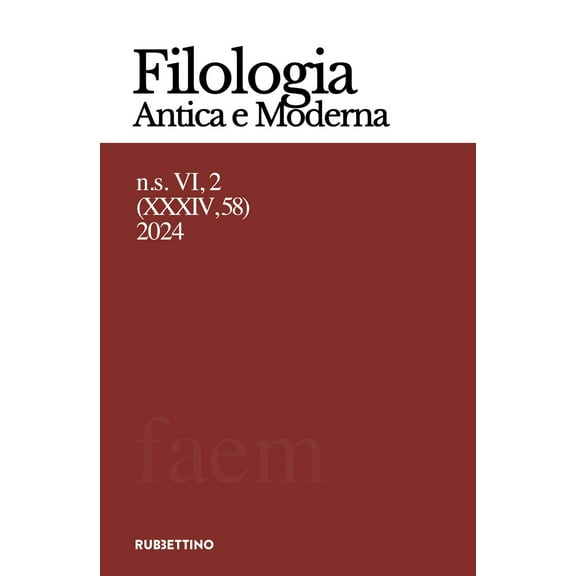 AA.VV. Filologia antica e moderna (2024) (Vol. 58) (Paperback)