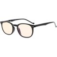 thumbnail image 1 of Eyekepper Spring Hinges Classic Retro Style Computer Eyewear Small Frame Computer Eyeglasses (Amber tinted lense, Black), 1 of 7