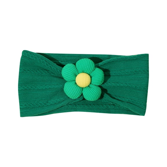 hengsof Elastic Solid Color Headband for Baby Girls, Stylish Floral Soft Wide Headband for Babies, Cute Comfortable Everyday Headscarf
