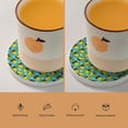 thumbnail image 5 of Circular Drink Coasters Set Yellow Duck Sunglasses Teal Blue Beautiful Home Decor Diatomite Heat-Resistant Diatomite Protect Table Countertop, 5 of 7