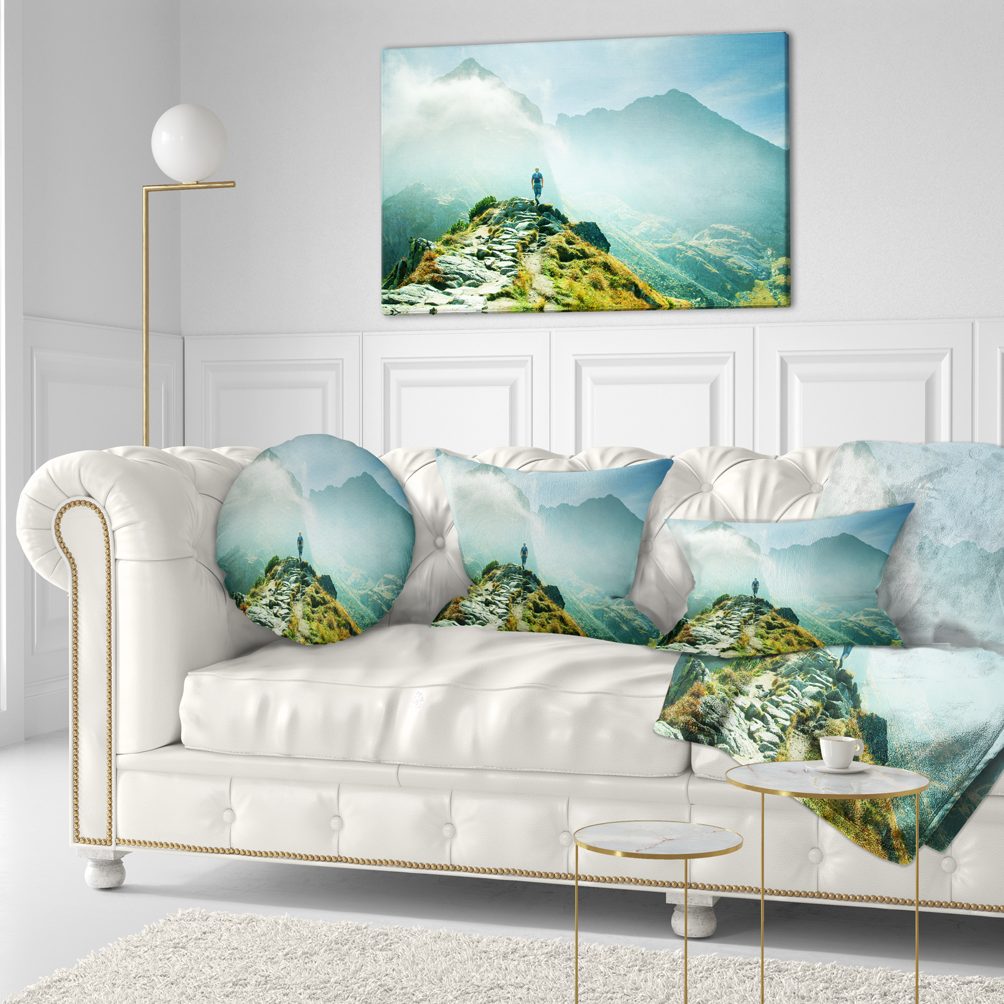 Designart Mountains Landscape - Photography Throw Pillow - 12x20