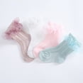 thumbnail image 5 of Esho Baby Girls Anti Slip Frilly Lace Socks, Toddler Girl Cotton Knee High Long Socks, 0-5T, 5 of 6