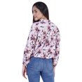 thumbnail image 4 of Moomaya Printed Tops For Womens Balloon Sleeve Collared Button Down Casual Shirt, 4 of 7