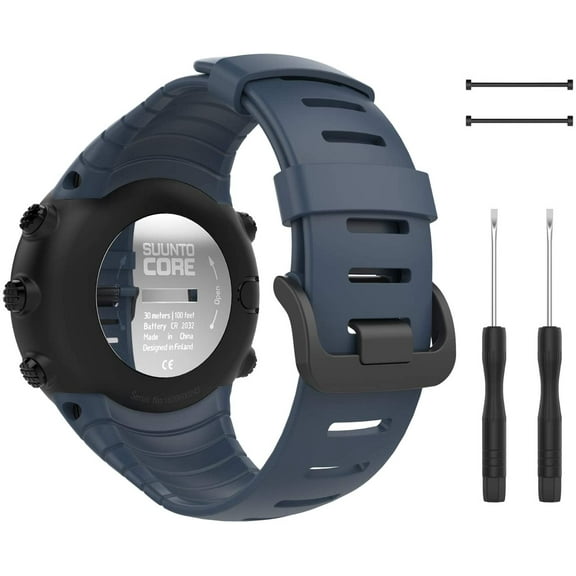 Tianle Compatible with Suunto Core Watch Band, Classic Replacement Soft Wrist Band Strap with Metal Clasp for Suunto Core Smart Watch, Fits 5.51"-9.06" (140mm-230mm) Wrist, Midnight Blue
