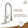 thumbnail image 3 of CASAINC Single Handle Kitchen Faucet with Pull Down Sprayer, Touchless Sensor, Deck Mounted, Brushed Nickel, 3 of 4