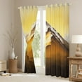 thumbnail image 3 of Feelyou Nature Mountain Teens Blackout Curtains Set of 2 (52x84 Each), Modern Western Landscape Window Curtains, Gold Curtains and Drapes, Window Curtains Decor, 3 of 6