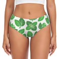 thumbnail image 1 of Fotbe Green Leaves Calzones Estampados para Mujer – Ropa Interior de Algodón, Cómoda, Suave y Elástica-Medium, 1 of 6