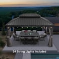 thumbnail image 6 of PURPLE LEAF 10' x 14' Hardtop Gazebo Gray Aluminum Frame Gazebo with Galvanized Steel Double Roof for Patio Lawn and Garden, Light Included, 6 of 13