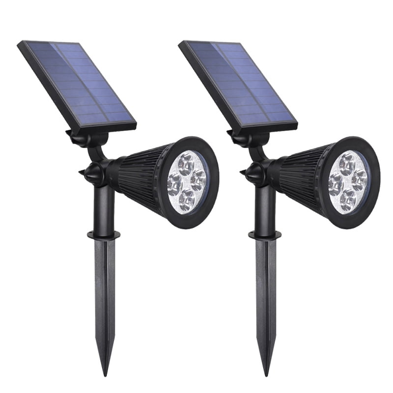 4x 250LM 4 LED Solar Power Spot Light Outdoor Garden Lamp Wall Lights Warm White 