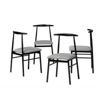 Baxton Studio Arnold Gray Fabric and Metal 4-Piece Dining Chair Set