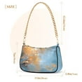 thumbnail image 3 of Womens Chain Shoulder Bag Golden Blue Marble Classic Tote Handbags Fashion Clutch Hobo Purse with Zipper for Travel Casual, 3 of 7
