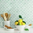 thumbnail image 1 of RoomMates TIL4571FLT Aqua Scallop Peel and Stick Backsplash, 1 of 6