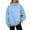 Sky Blue, variant on Ladies' Fashionable Loose High Neck Long Sleeved Solid Color Hoodie Top Pullover Comfort Sweatshirt for Women Casual Streetwear Daily Wear,Purple,XL