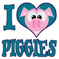 thumbnail image 3 of CafePress - I Love (Heart) Piggies (Pigs) Women's Dark Pajamas - Women's Short Sleeve Print T-Shirt and Pants Dark Cotton Pajama Set, 3 of 7