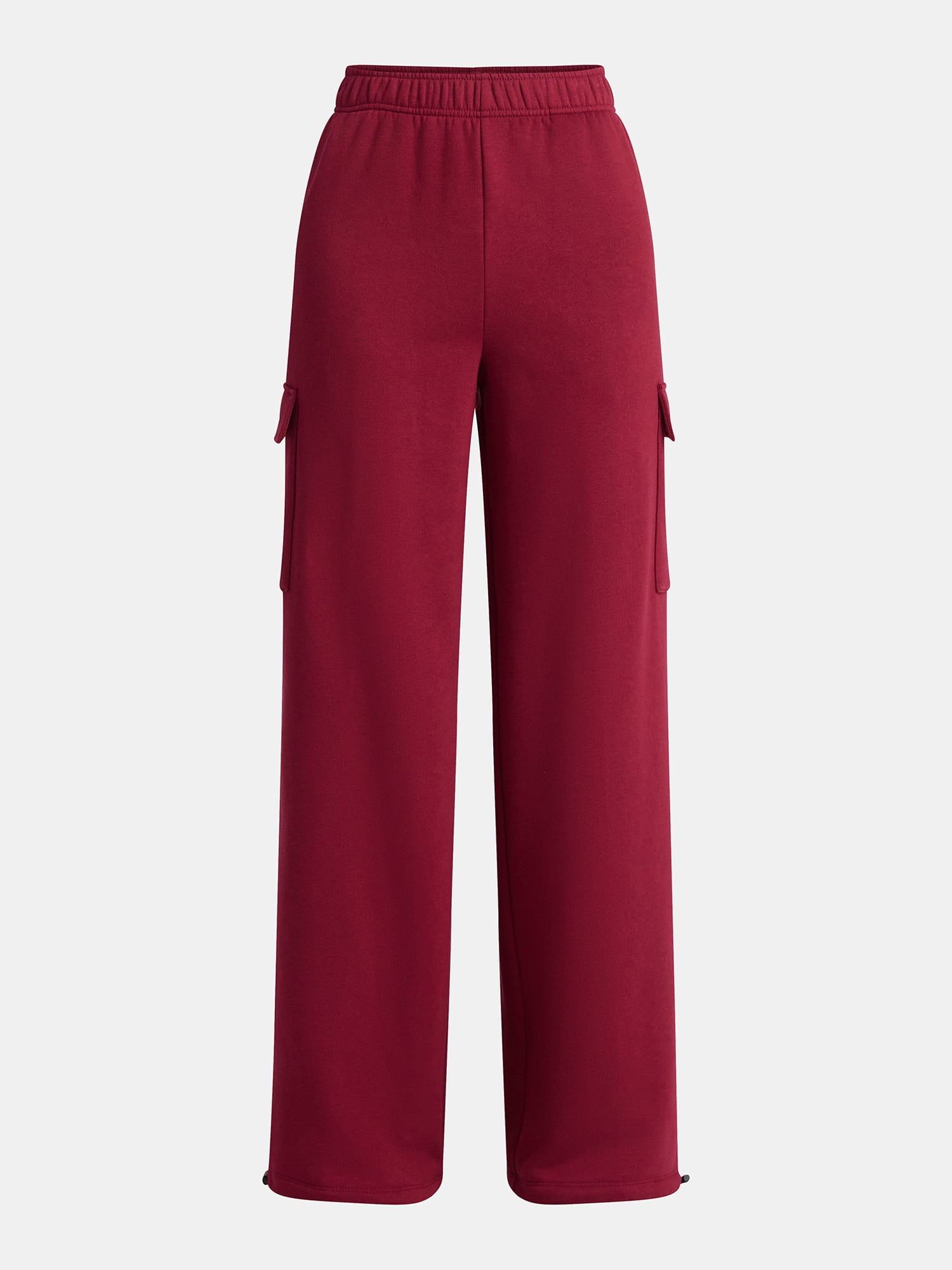 No Boundaries Soft Fleece Cargo Jogger Sweatpants, 29" Inseam, Women’s XXS-XXL