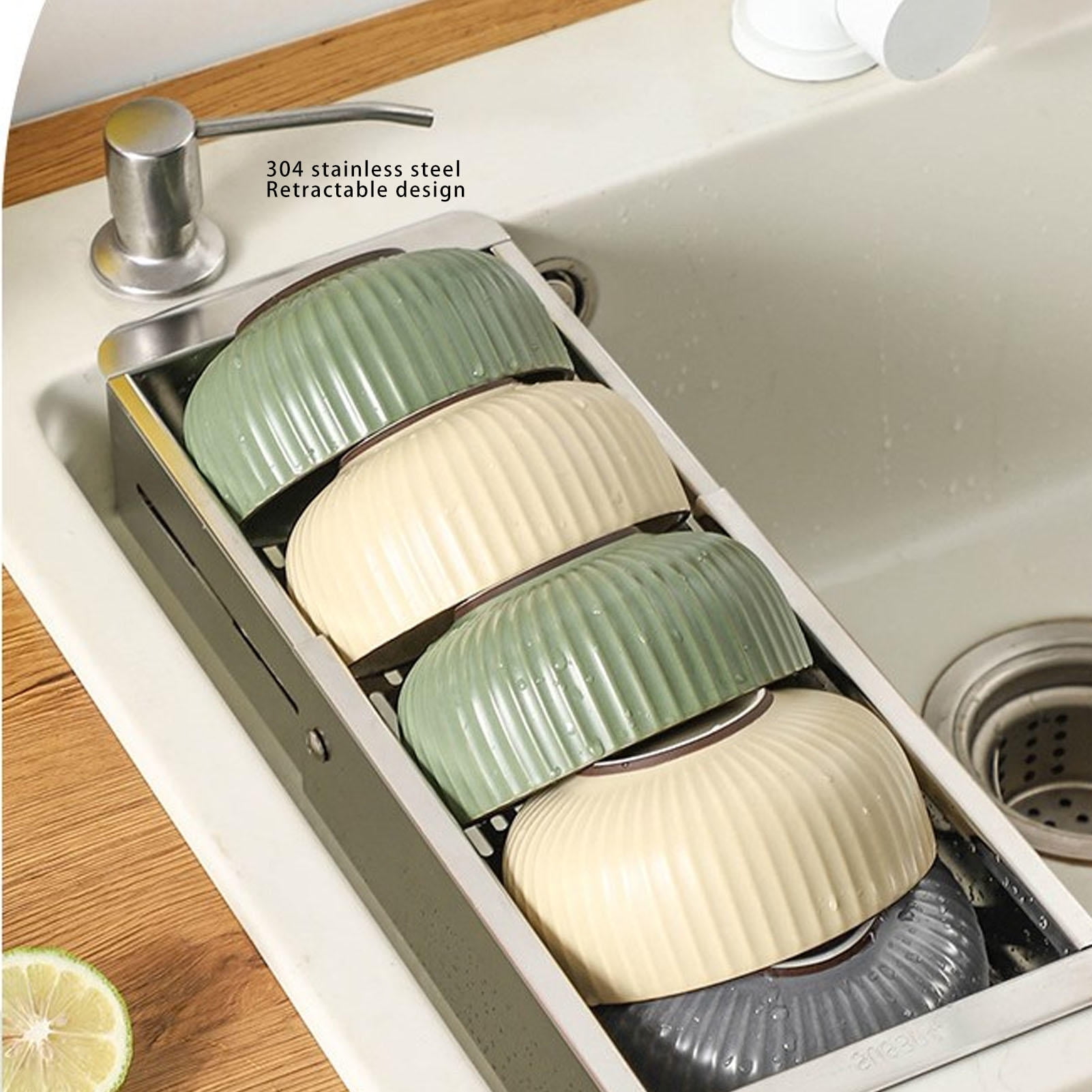 BOKYAN 304 Stainless Steel Retractable Sink Dish Drying Rack – Space‑Saving, Expandable, Multi‑Functional Kitchen Drainer