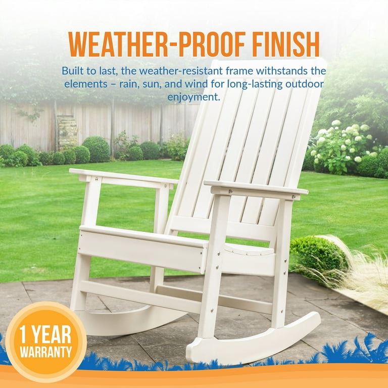 Blue Wave Ez-Care Tek-Wood™ Adirondack Rocker - White - Walmart.com