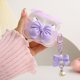 thumbnail image 5 of Qld Cover Compatible Con Apple Airpods Pro 2 Generación 2022 Funda Lindo Diseño De Pajarita 3D A Prueba De Golpes Suave Transparente Tpu Kawaii Airpods Pro2 Protector Con Llavero Para Mujeres Niñas La, 5 of 5