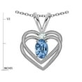 thumbnail image 4 of Star K� Oval 5x3mm Simulated Aquamarine Knotted Double Heart Pendant Necklace, 4 of 8