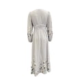 thumbnail image 4 of Vynhevius Womens Floral Print Dress Long Sleeve V Neck High Waist Flowy Maxi, 4 of 5