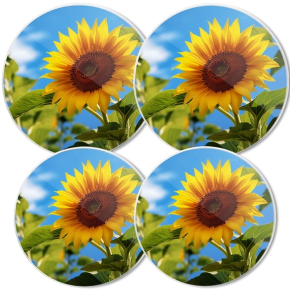 Gas Stove Burner Cover,White Electric Stove Top Protector,Easy to Clean,Sunflower Against A Blue Sky