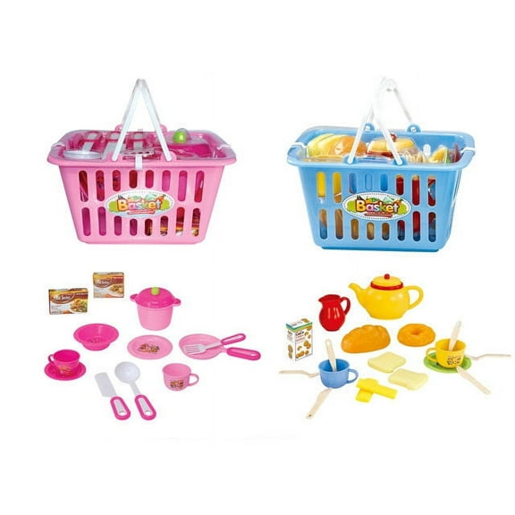 13 Pcs Children Kitchen Basket Playsets Mini Cooking For Little Girl